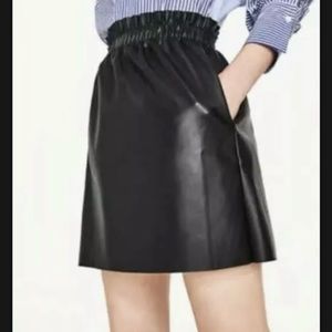 Zara Faux Leather Paper Bag Shorts with Ruffles